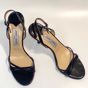 JIMMY CHOO Black Leather Sandal